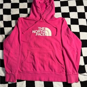 The North Face Hot Pink Women's Hoodie with Logo in XL